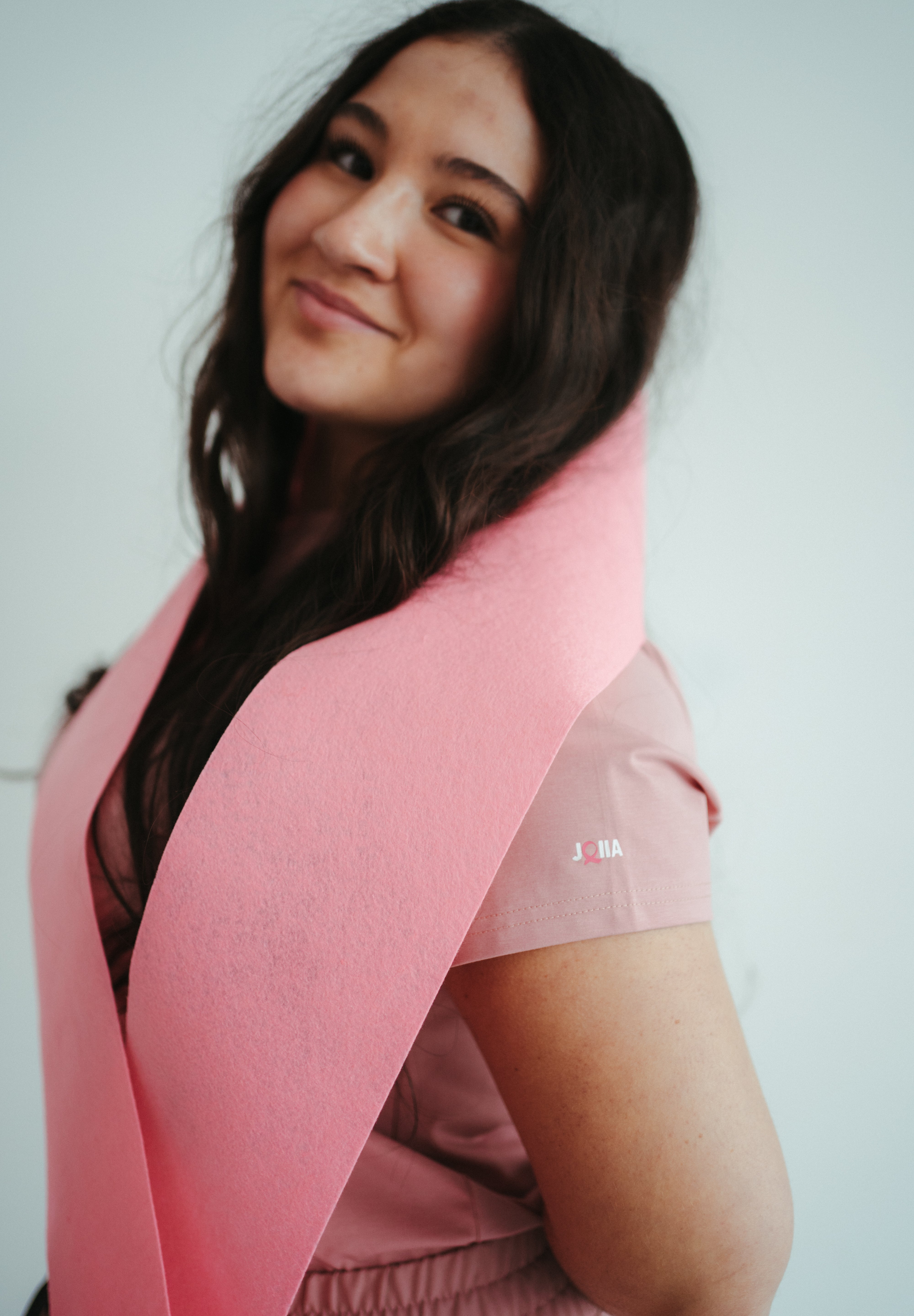 Amy Short Sleeve Underscrub - Rosewood - Breast Cancer Underscrub