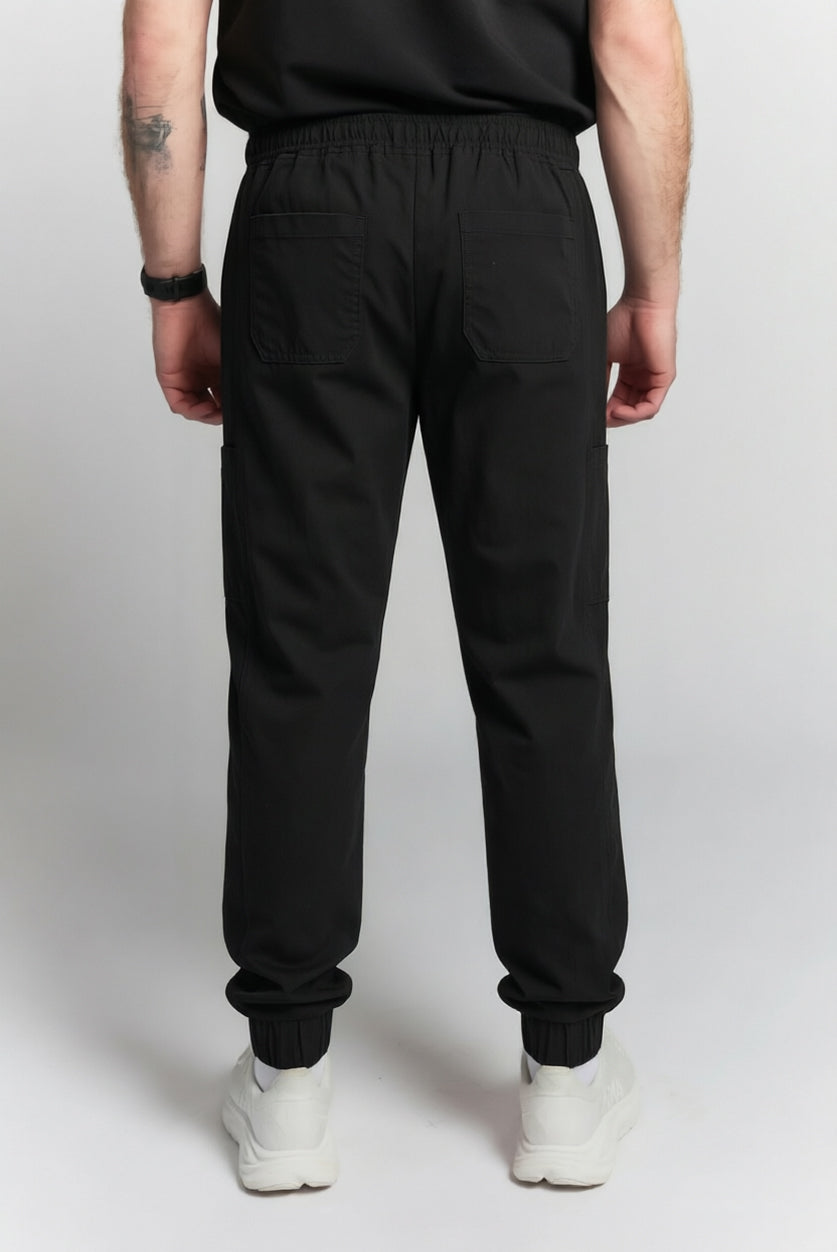 Pantalon de gommage Alexander à jambe droite - Noir