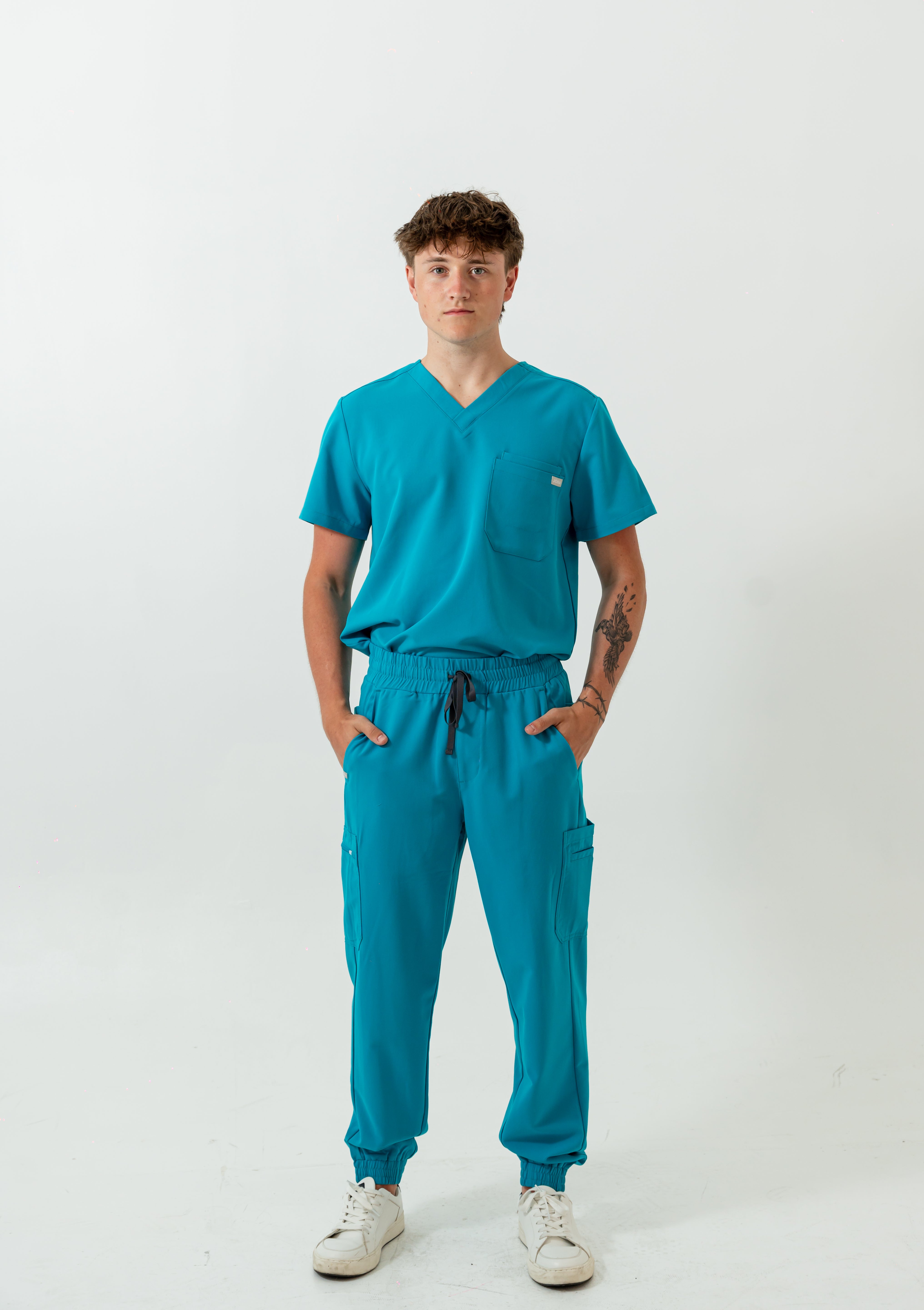 Kian Jogger Scrub Pants - Cyan Blue