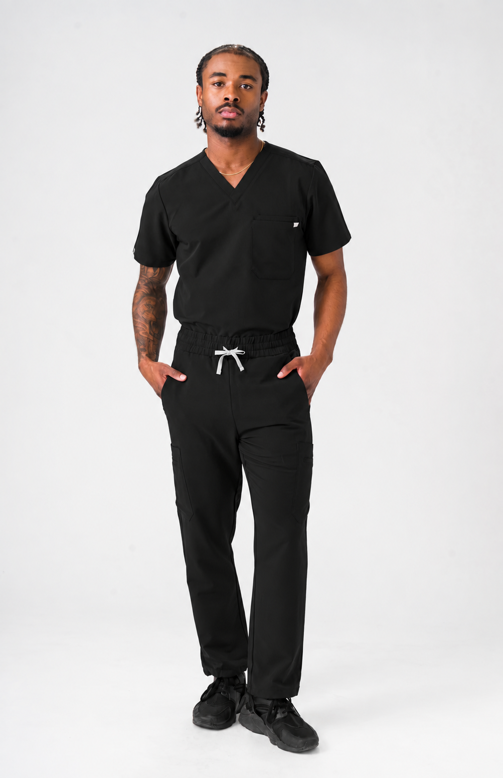 Luca Straight Scrub Pants - Black