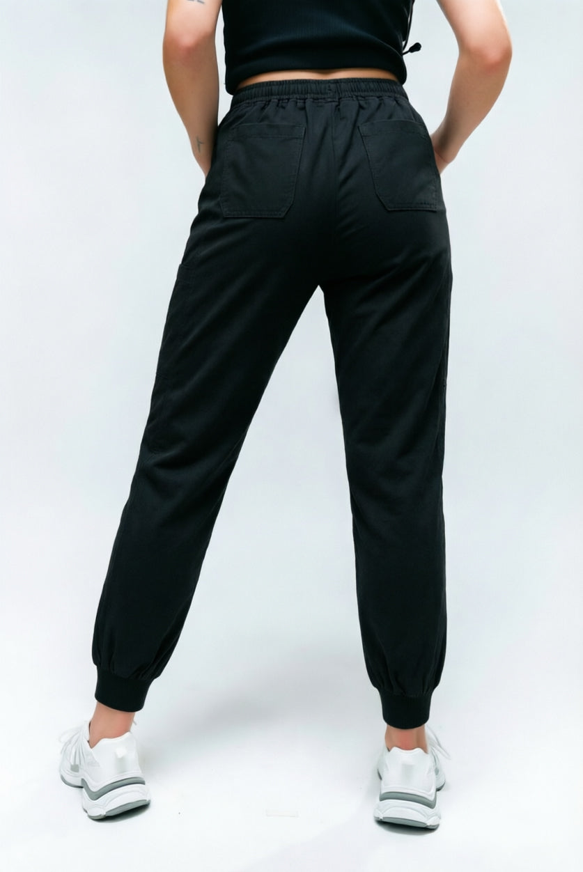Pantalon de gommage Virginia coupe droite noir