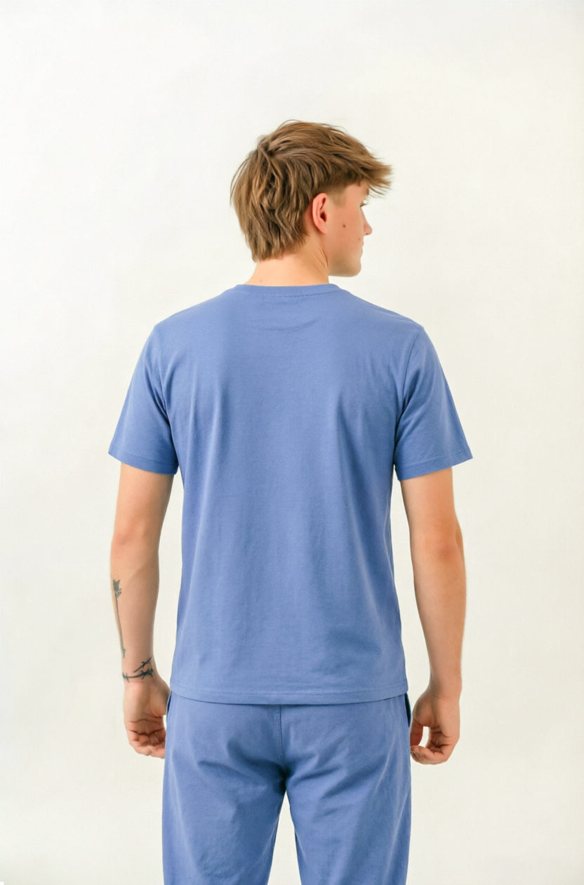William Scrub Top- Ceil Blue