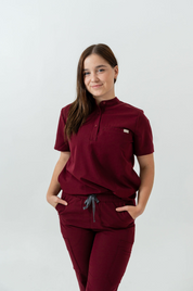 Anastasia Jogger Scrub Pants - Burgundy