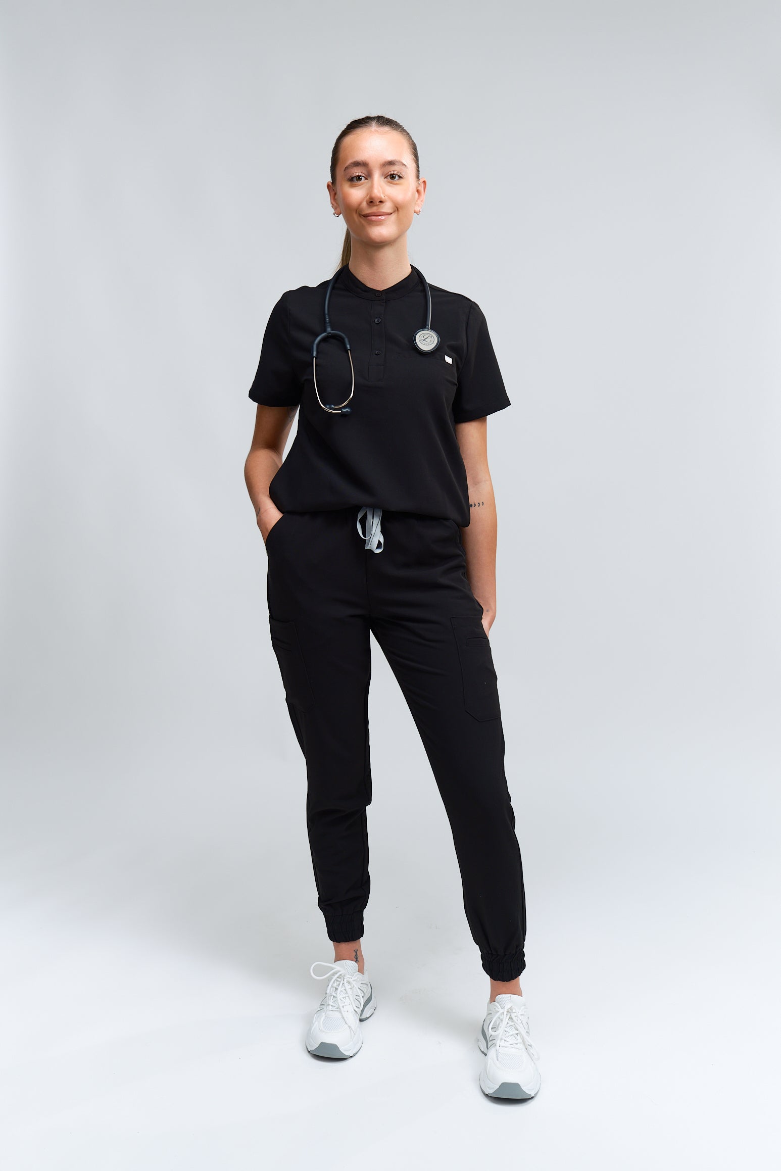 Pantalon de jogging d'uniforme médical Anastasia - Noir