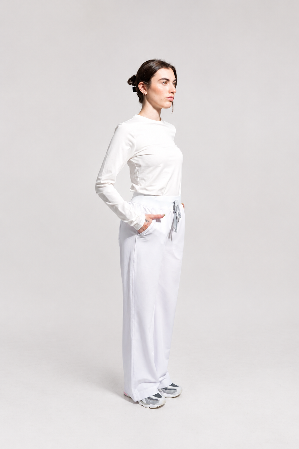 Pantalon de gommage ACE à jambe large - Blanc
