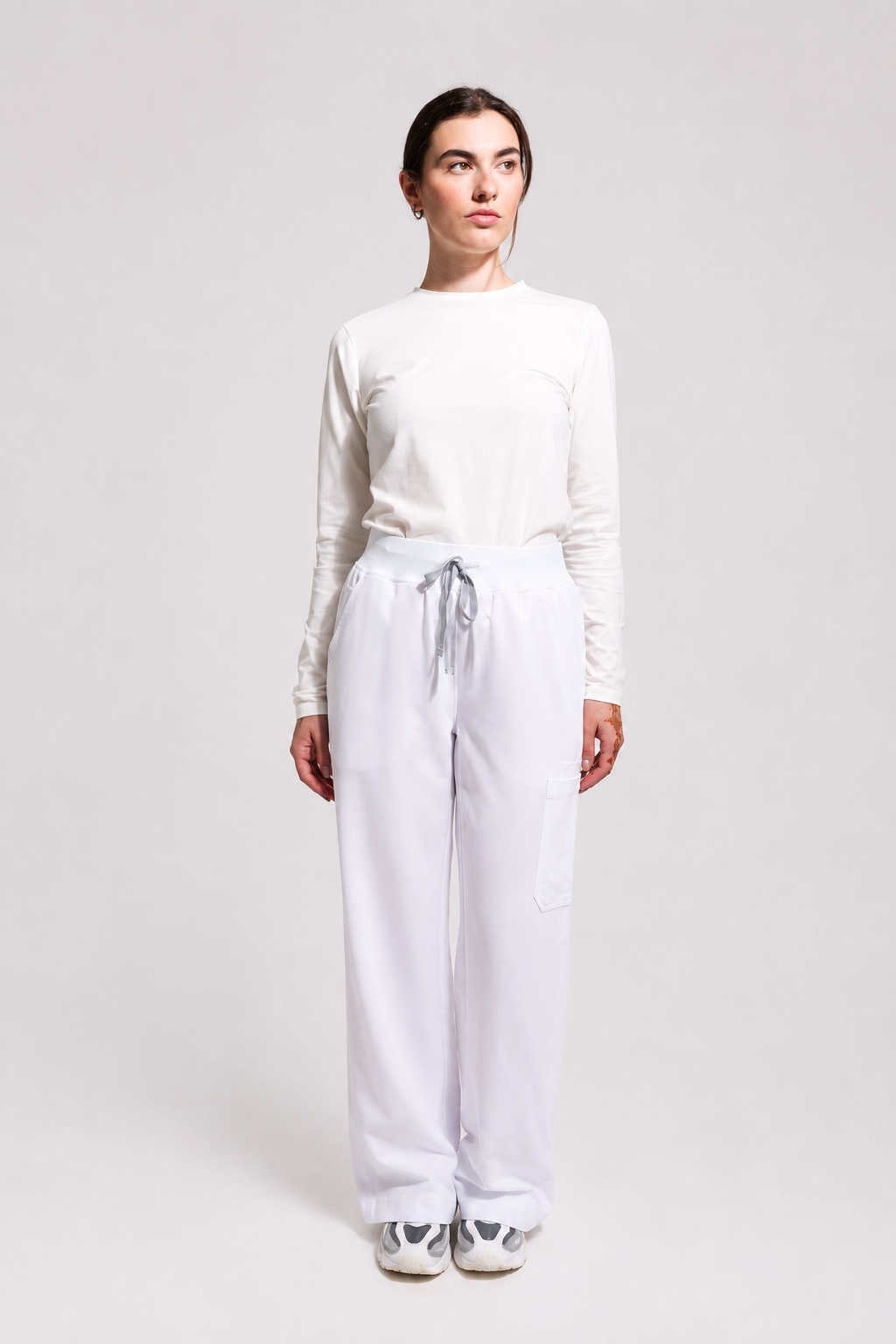 Pantalon de gommage ACE à jambe large - Blanc