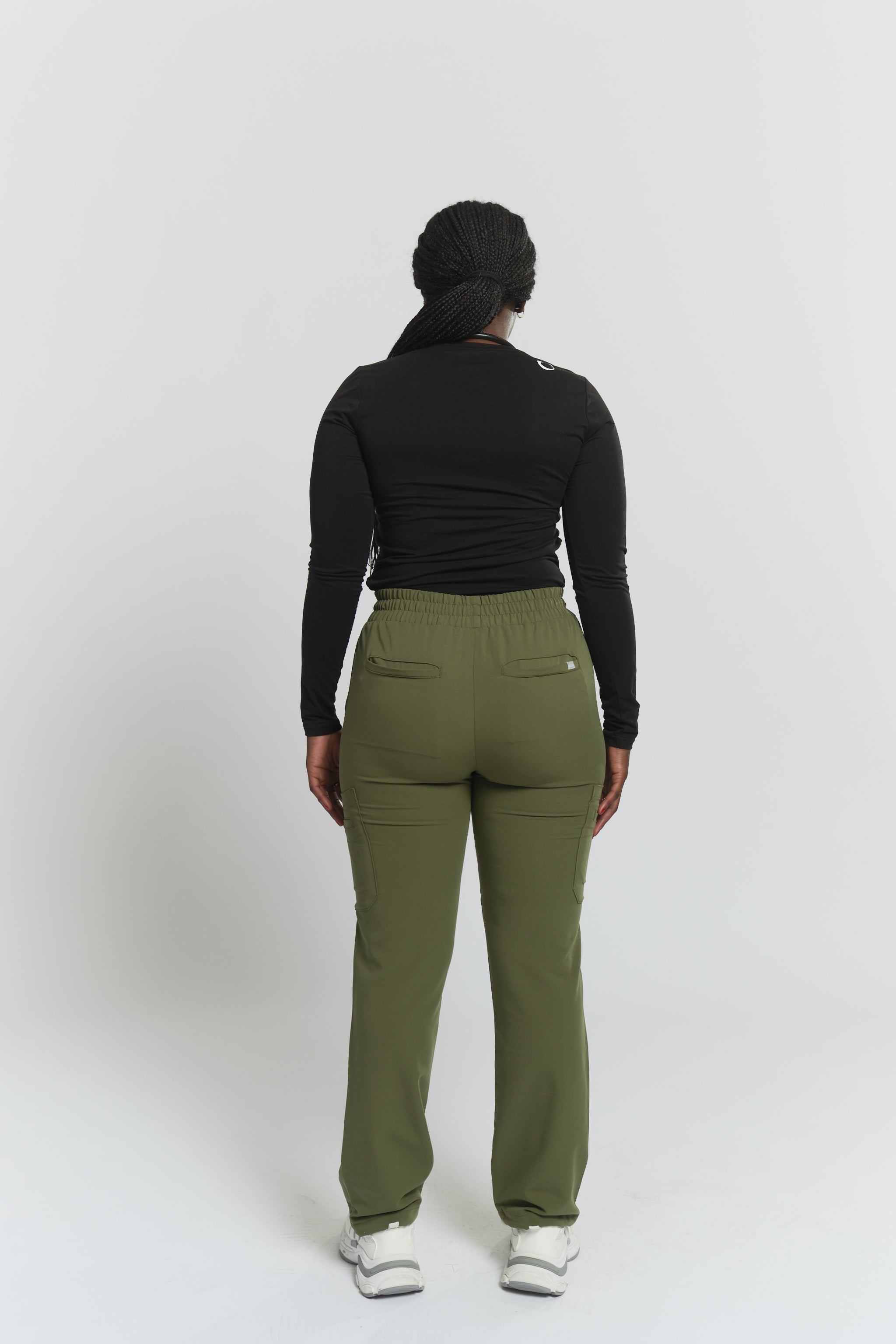 Pantalon de gommage droit Lulu - Vert mousse