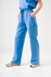 Pantalon de gommage ACE à jambe large - Bleu Ceil