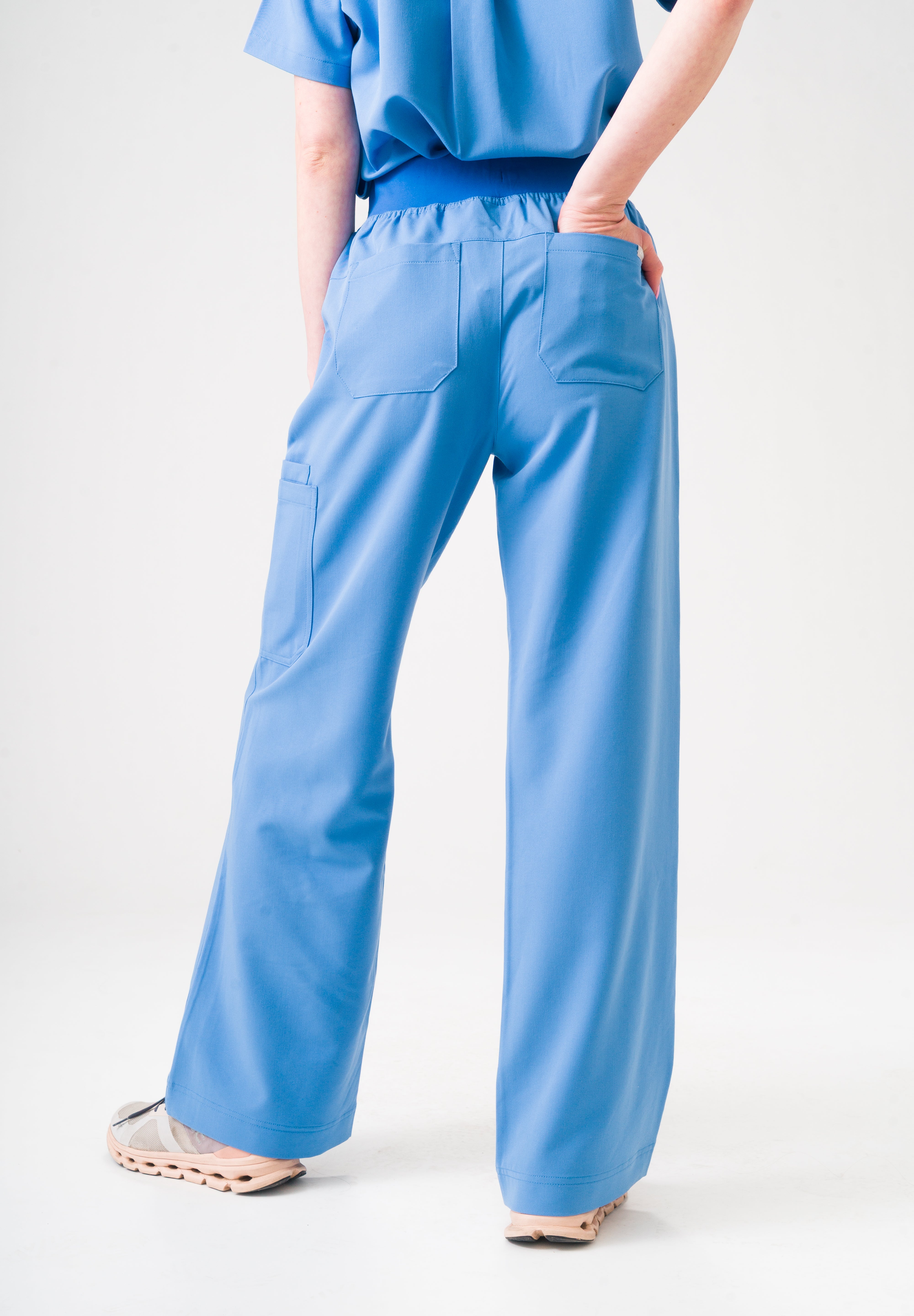 Pantalon de gommage ACE à jambe large - Bleu Ceil