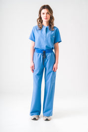 Pantalon de gommage ACE à jambe large - Bleu Ceil