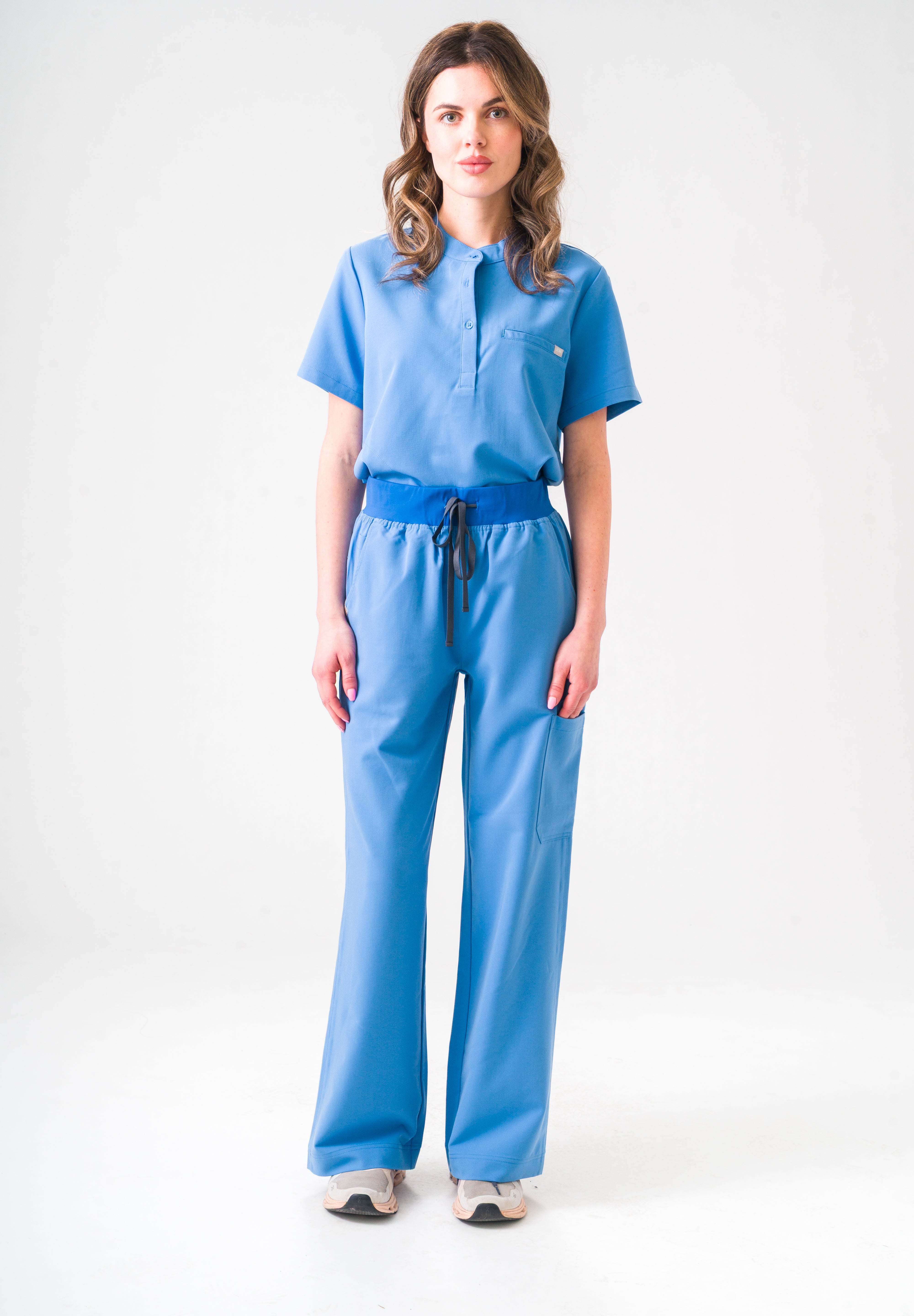 Pantalon de gommage ACE à jambe large - Bleu Ceil