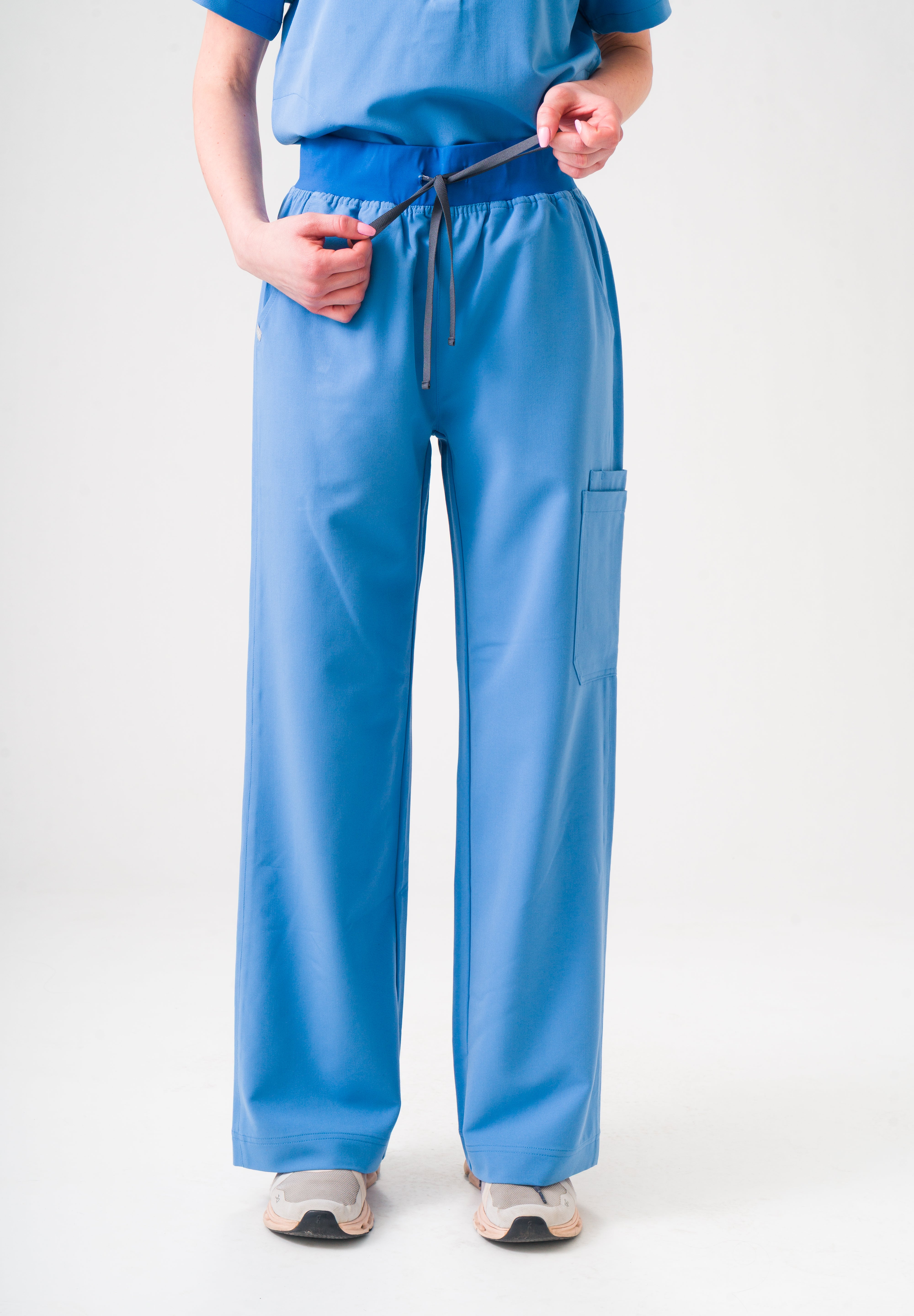 Pantalon de gommage ACE à jambe large - Bleu Ceil