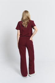 ACE Wide Leg Scrub Pants - Burgundy