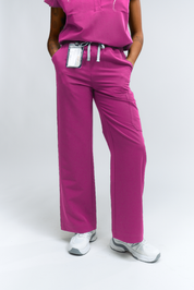 Pantalon de gommage ACE à jambe large - Fuchsia