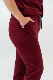 Anastasia Jogger Scrub Pants - Burgundy