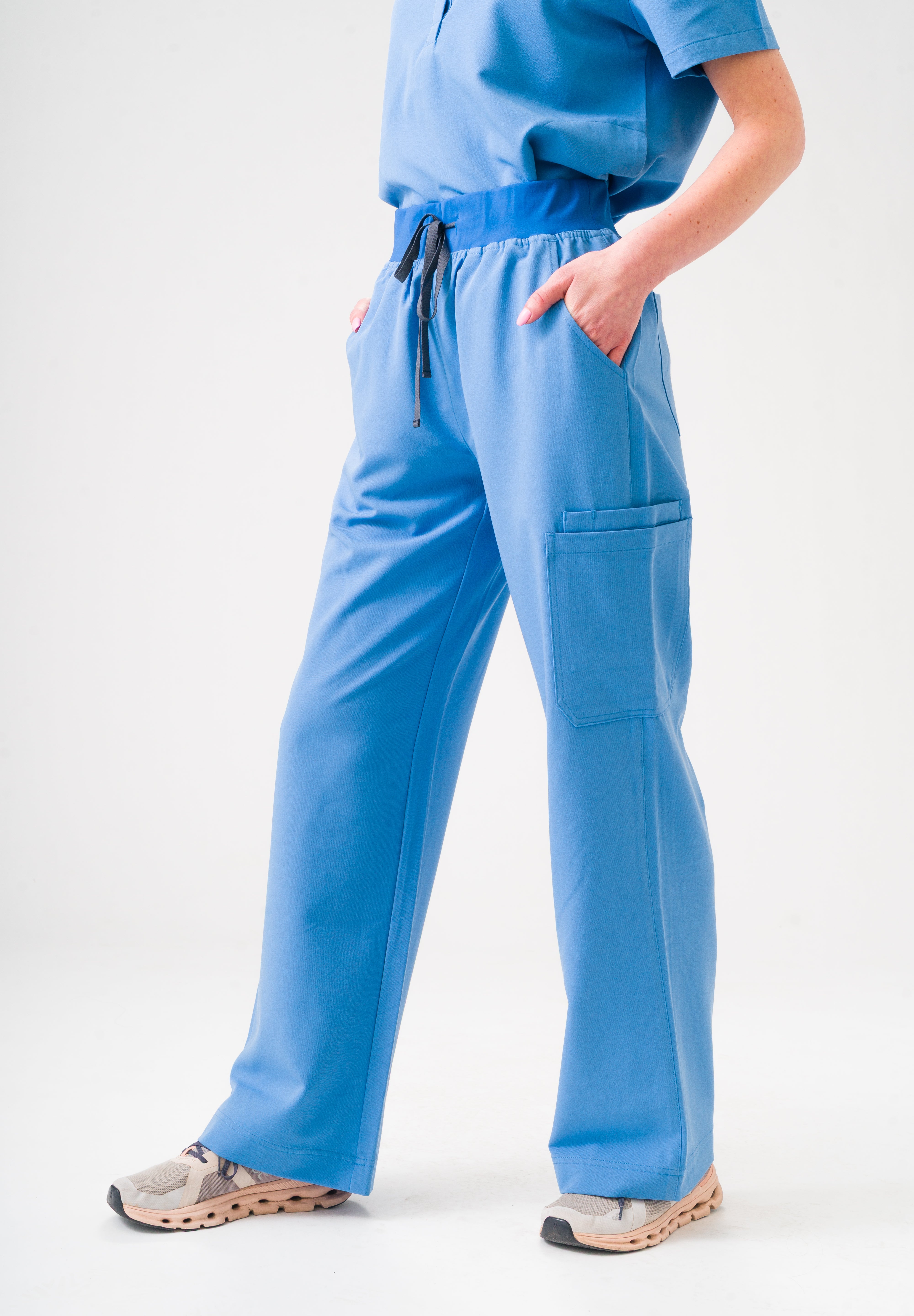 Pantalon de gommage ACE à jambe large - Bleu Ceil
