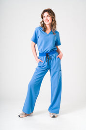 Olivia Scrub Top - Ceil Blue