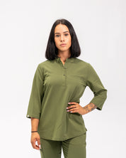 Tunique médicale demi-manches Cecilia - Vert Mousse
