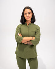 Tunique médicale demi-manches Cecilia - Vert Mousse