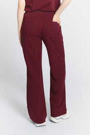 ACE Wide Leg Scrub Pants - Burgundy