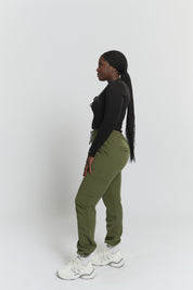 Pantalon de gommage droit Lulu - Vert mousse