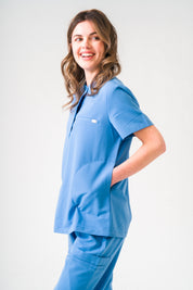 Gloria Scrub Top - Ceil Blue