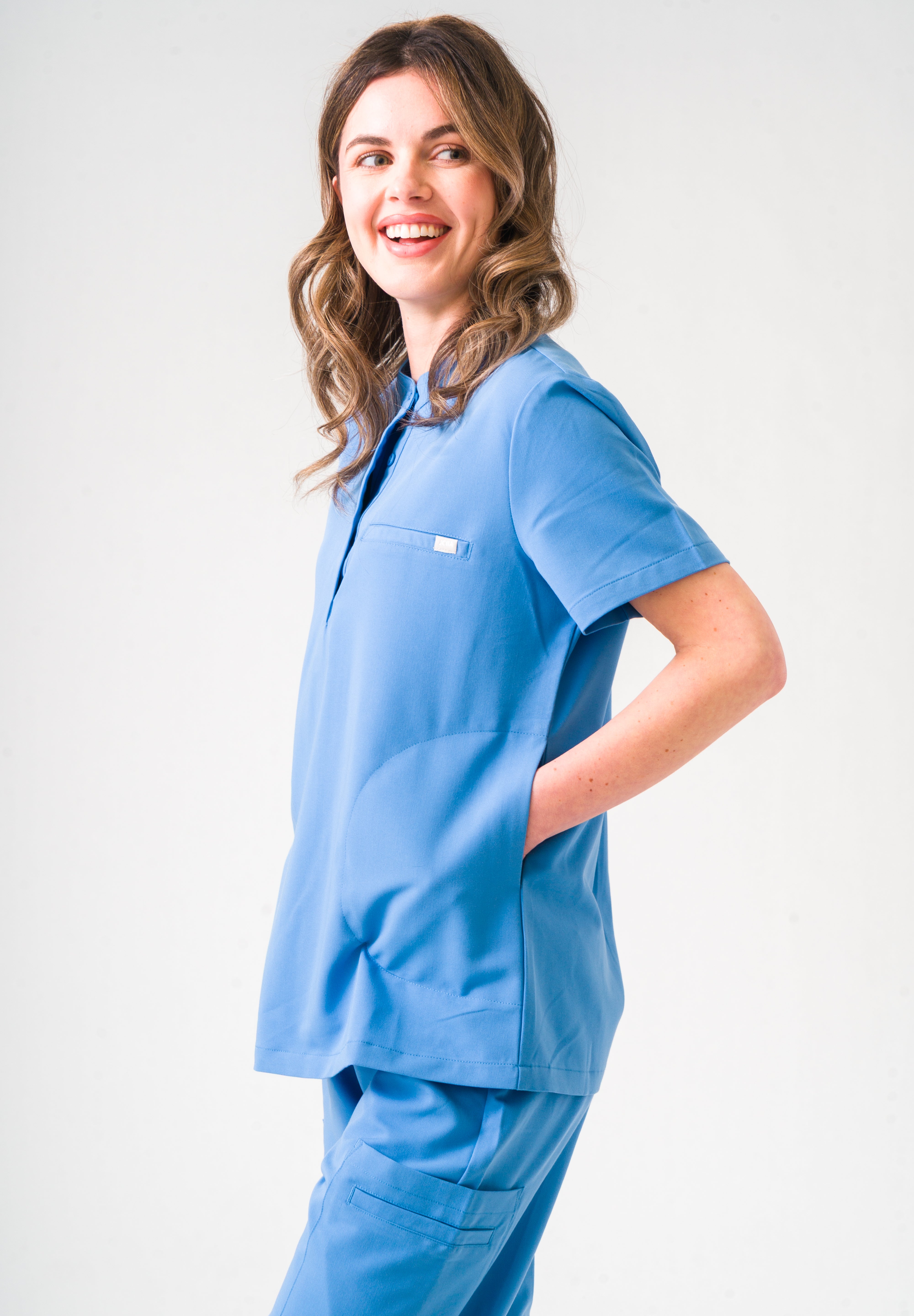 Gloria Scrub Top - Ceil Blue
