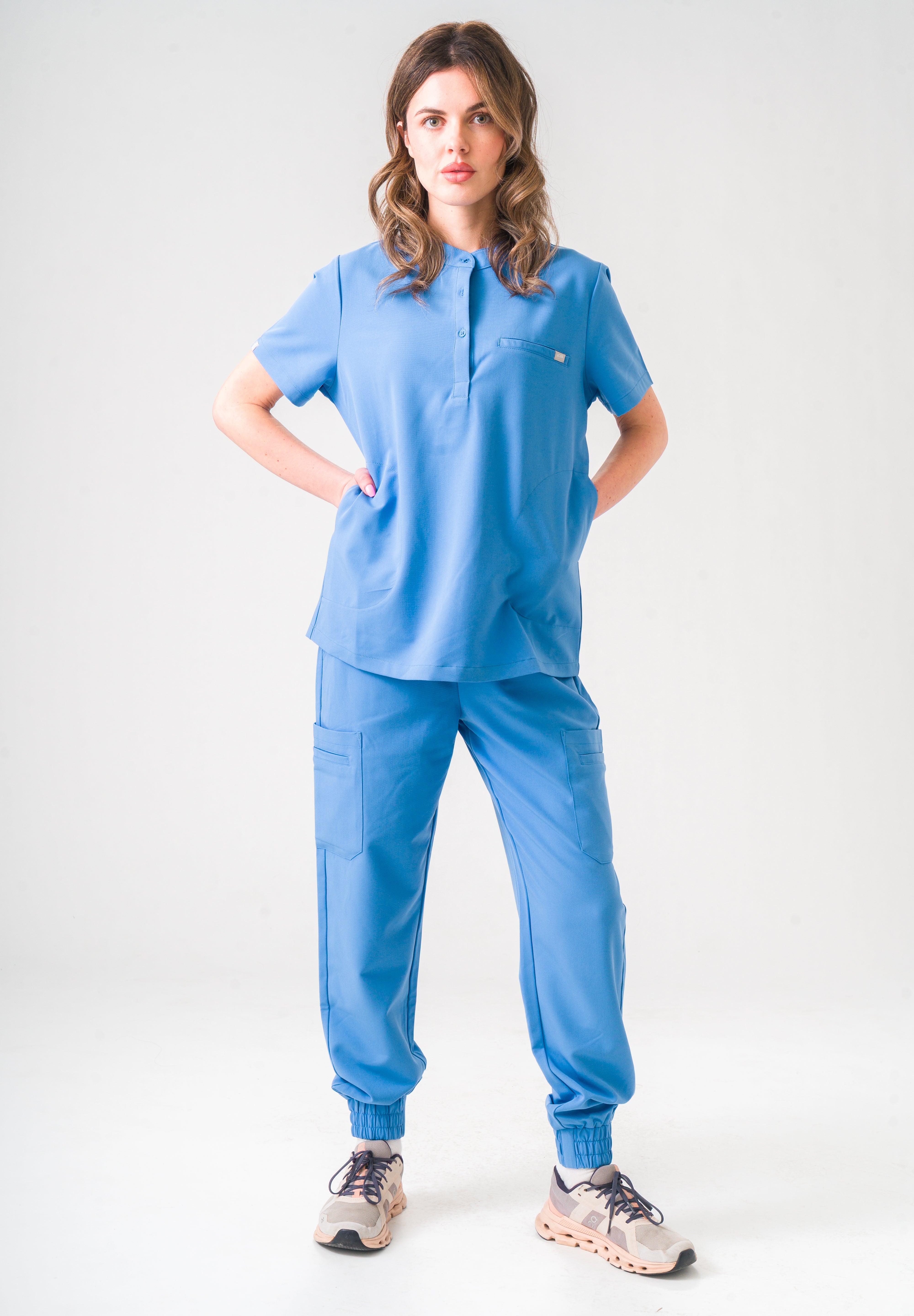 Gloria Scrub Top - Ceil Blue