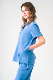 Gloria Scrub Top - Ceil Blue