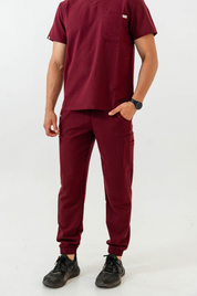 Kian Jogger Scrub Pants - Burgundy
