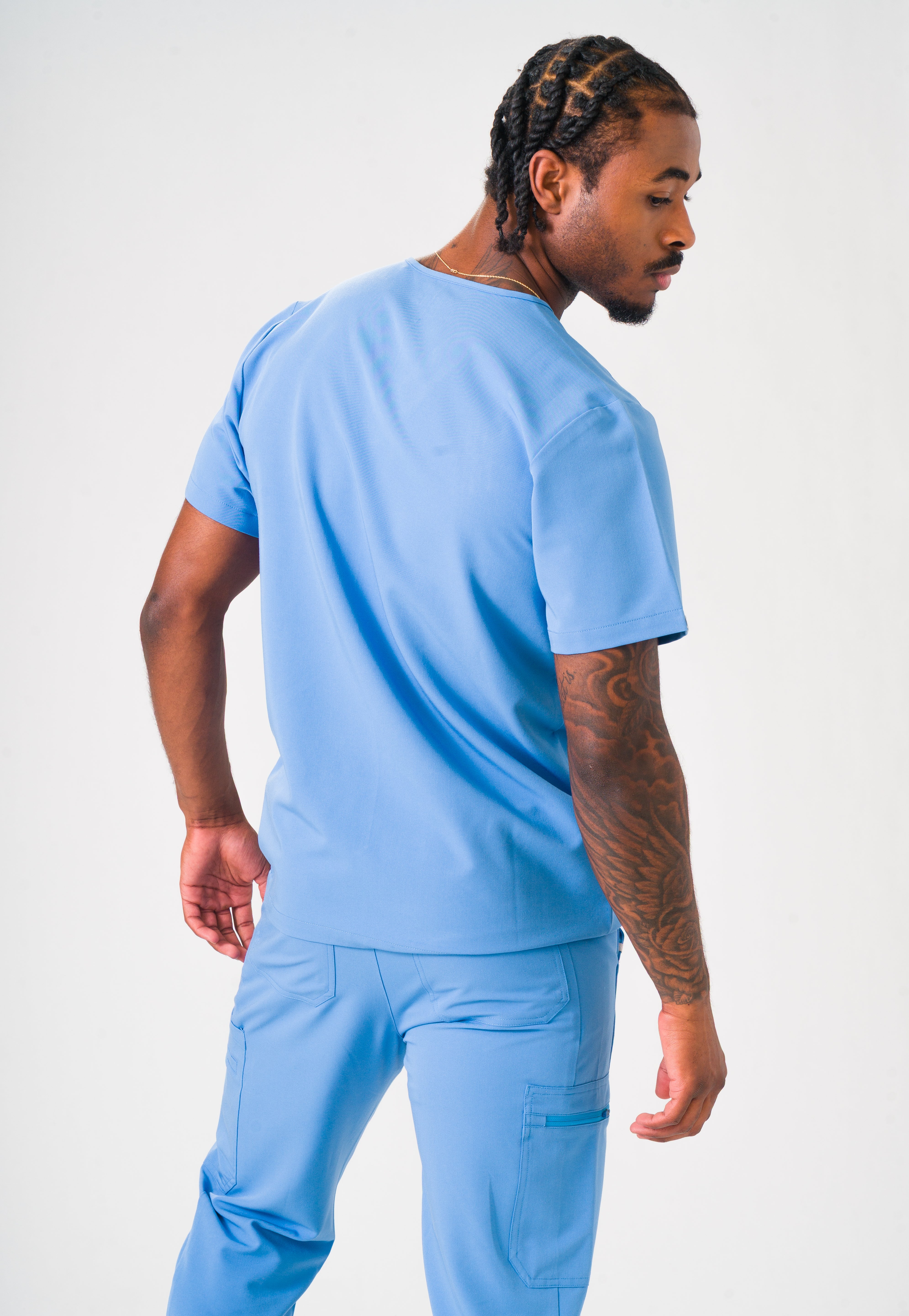 Liam Scrub Top - Ceil Blue