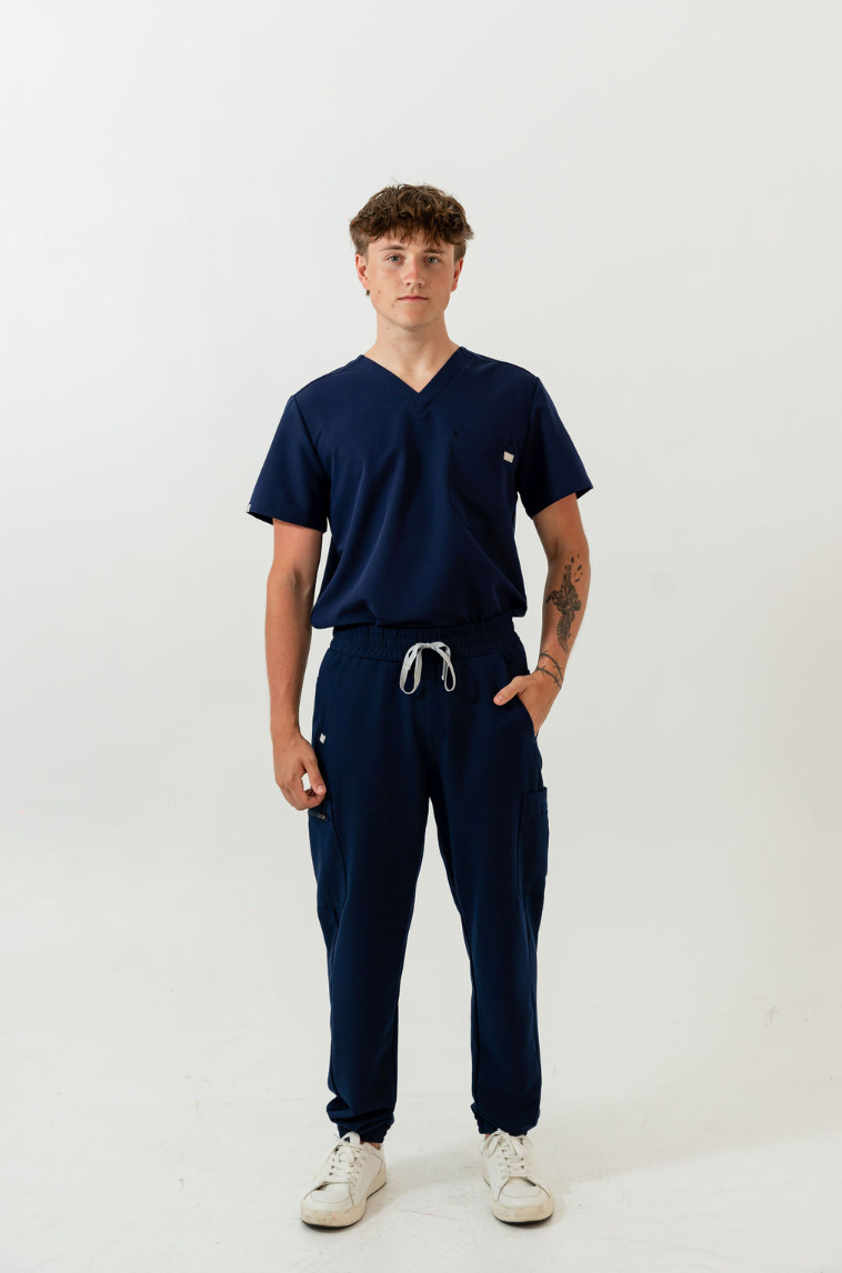 Liam Scrub Top - Navy
