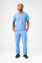 Luca Straight Scrub Pants - Ceil Blue