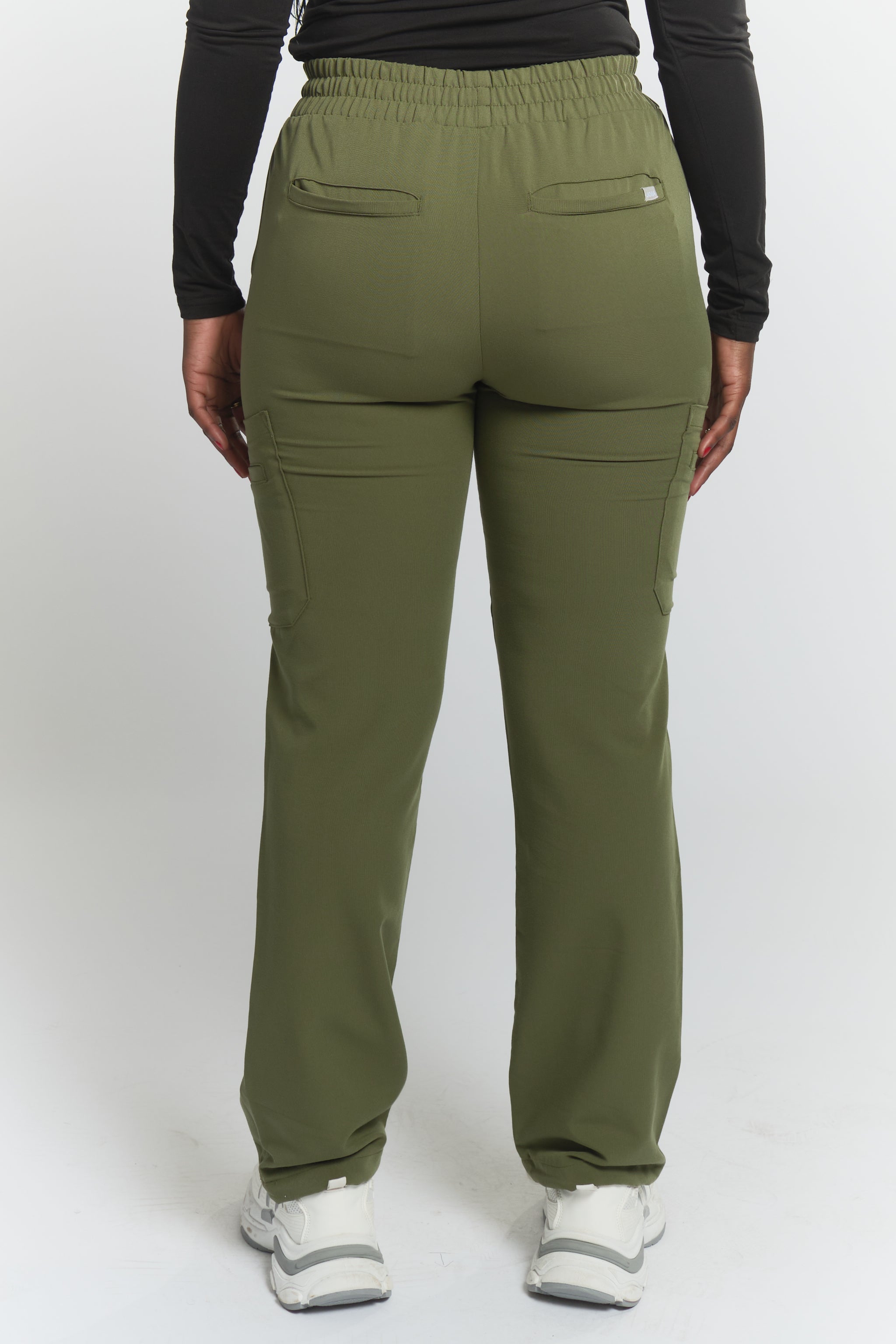 Pantalon de gommage droit Lulu - Vert mousse