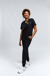 Pantalon de jogging de gommage Lydia - Noir - le cours de remplissage
