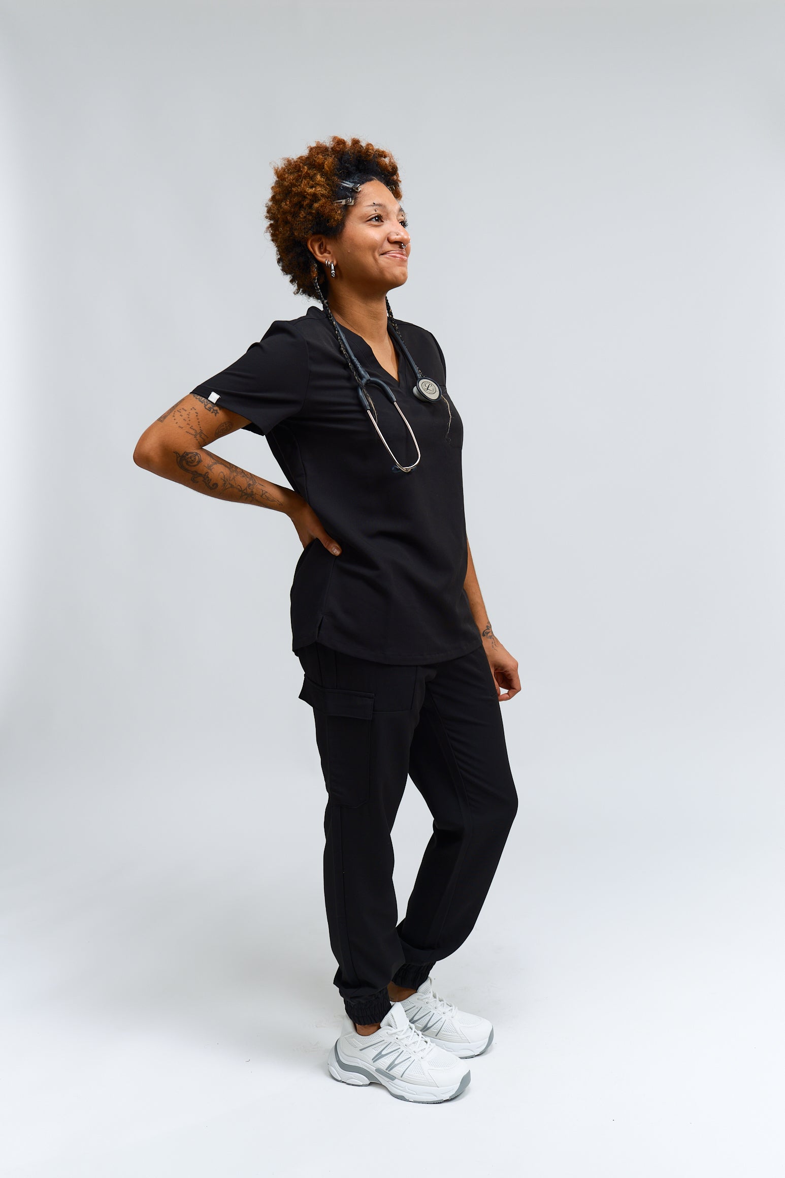Pantalon de jogging de gommage Lydia - Noir - le cours de remplissage