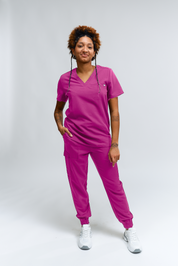 Lydia Jogger Scrub Pants - Fuchsia