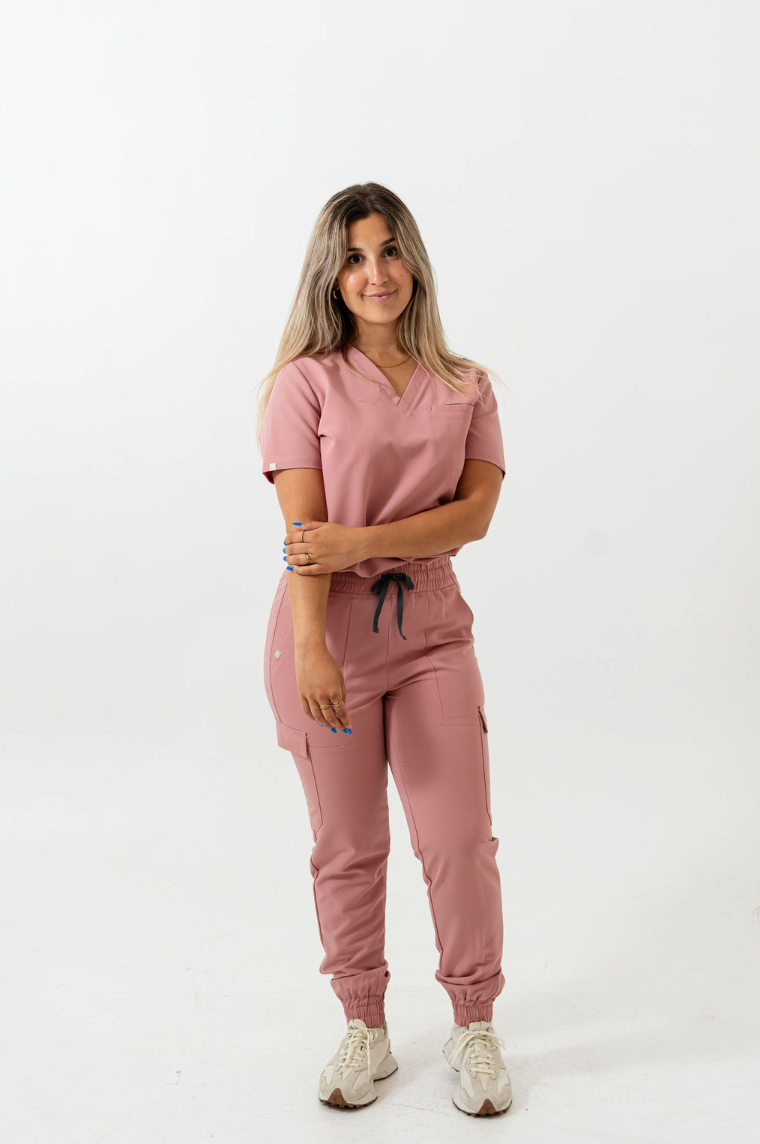 Haut médical Olivia - Bois de rose