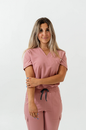 Haut médical Olivia - Bois de rose