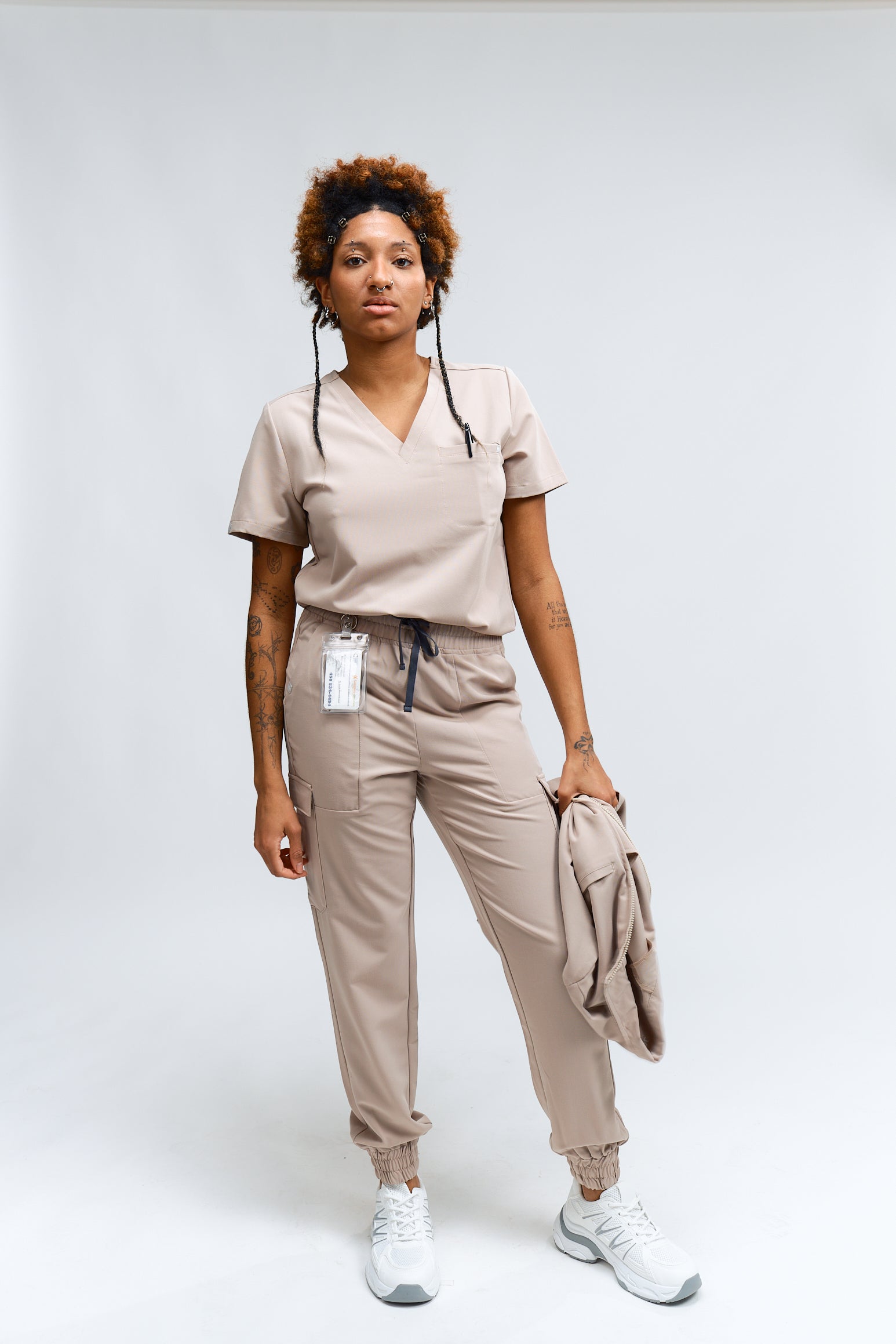 Olivia Scrub Top - Sandstone