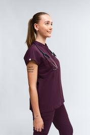 Tunique médicale Ophelia à manches courtes - Violet royal