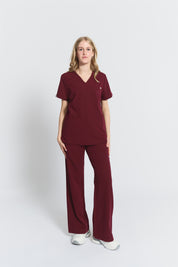 Victoria Scrub Top - Burgundy
