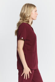 Victoria Scrub Top - Burgundy