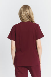 Victoria Scrub Top - Burgundy