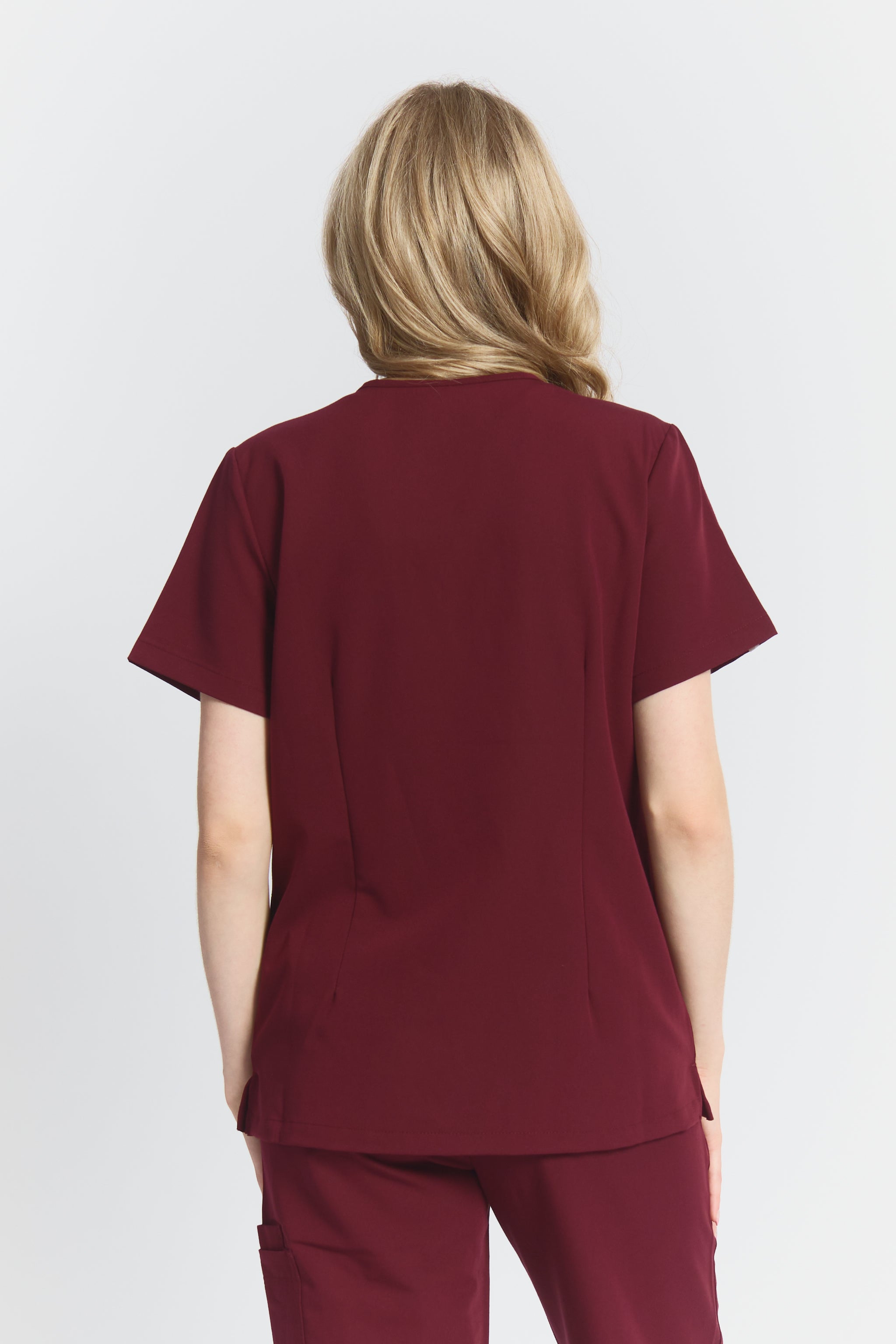 Victoria Scrub Top - Burgundy