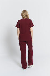 Victoria Scrub Top - Burgundy