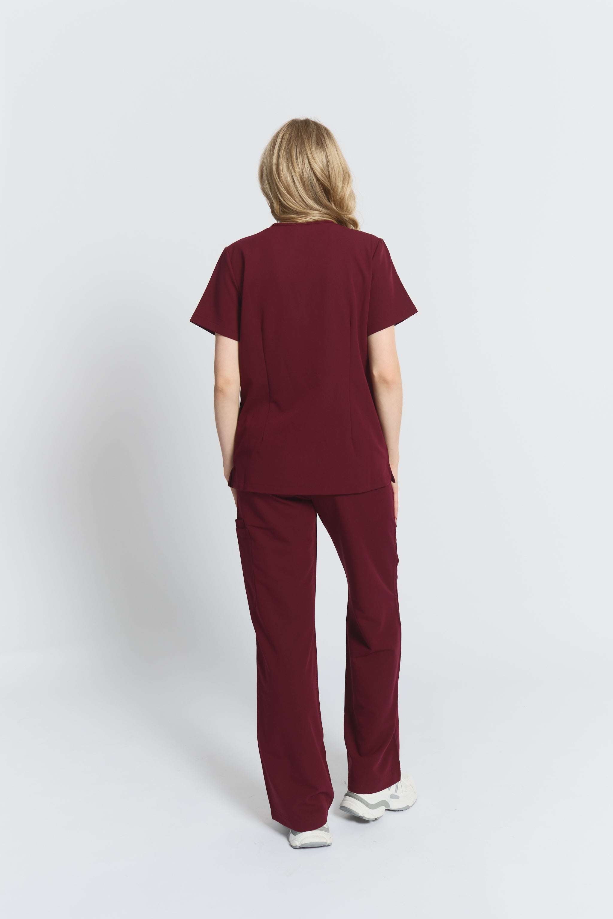 Victoria Scrub Top - Burgundy