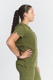 Victoria Scrub Top - Mossy Green