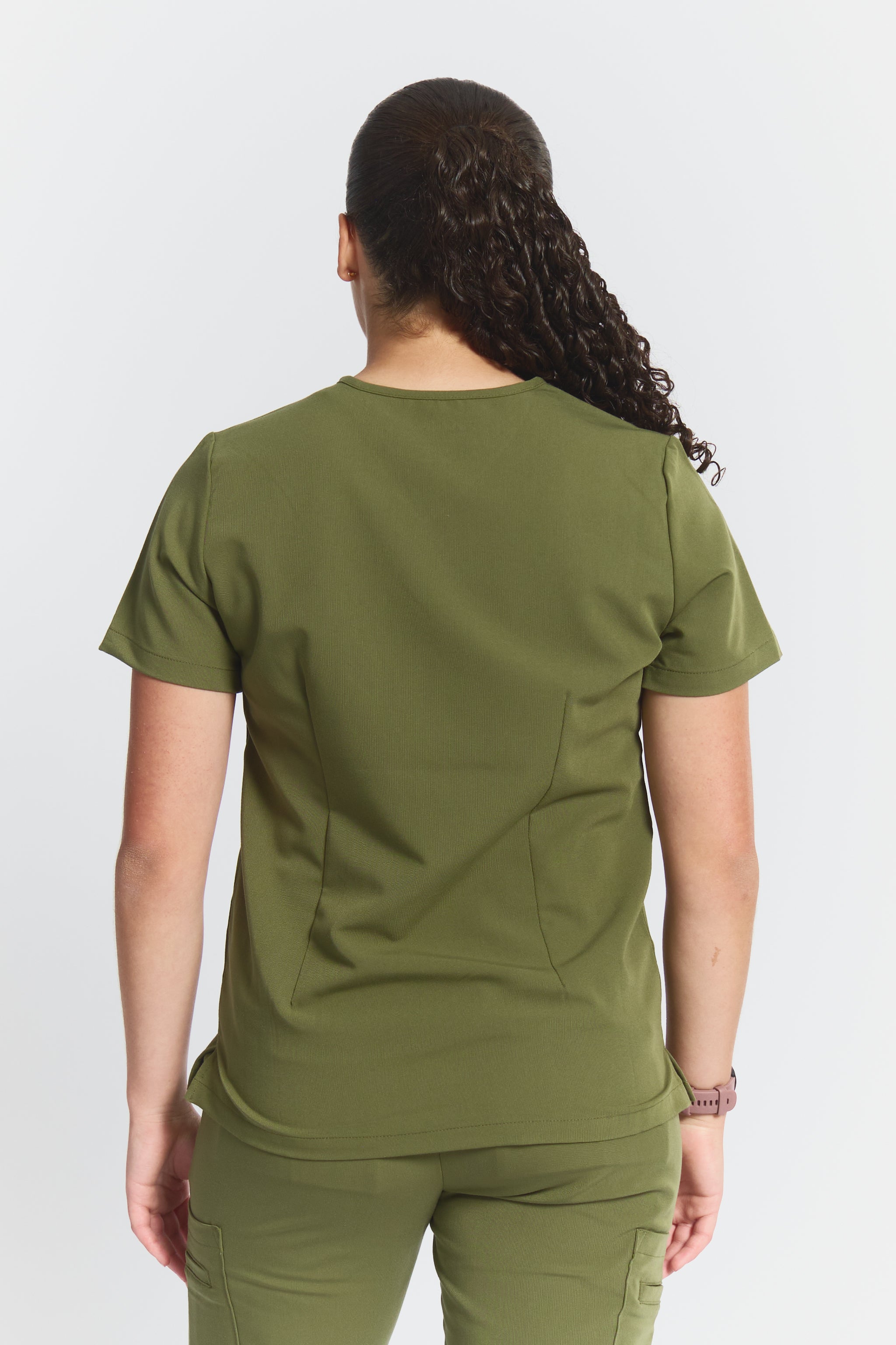 Victoria Scrub Top - Mossy Green