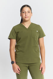 Victoria Scrub Top - Mossy Green